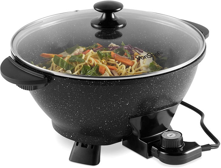 Breville - Hot Wok 6-Quart Electric Nonstick Wok - Stainless-Steel Bew600xl