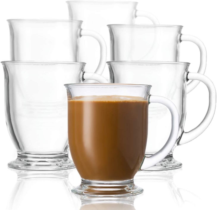 Coffee and Tea Glasses by Kook Coffee and Tea Glasses, by Kook, Hot Mugs, Set of 6, 15oz