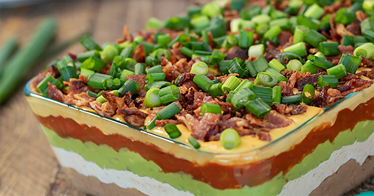 Mexican 7-Layer Dip with Bacon None