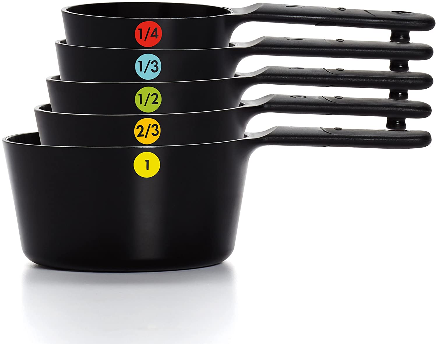 OXO Good Grips Plastic Measuring Cups, 6-Piece, Black