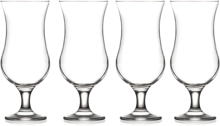 15 oz. Hurricane Glasses, Reusable Plastic (Set of 4) : : Home