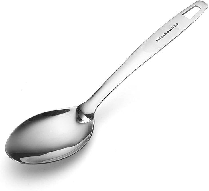 KitchenAid Premium Stainless Steel Cooking Spoon, Large Metal Serving Spoon