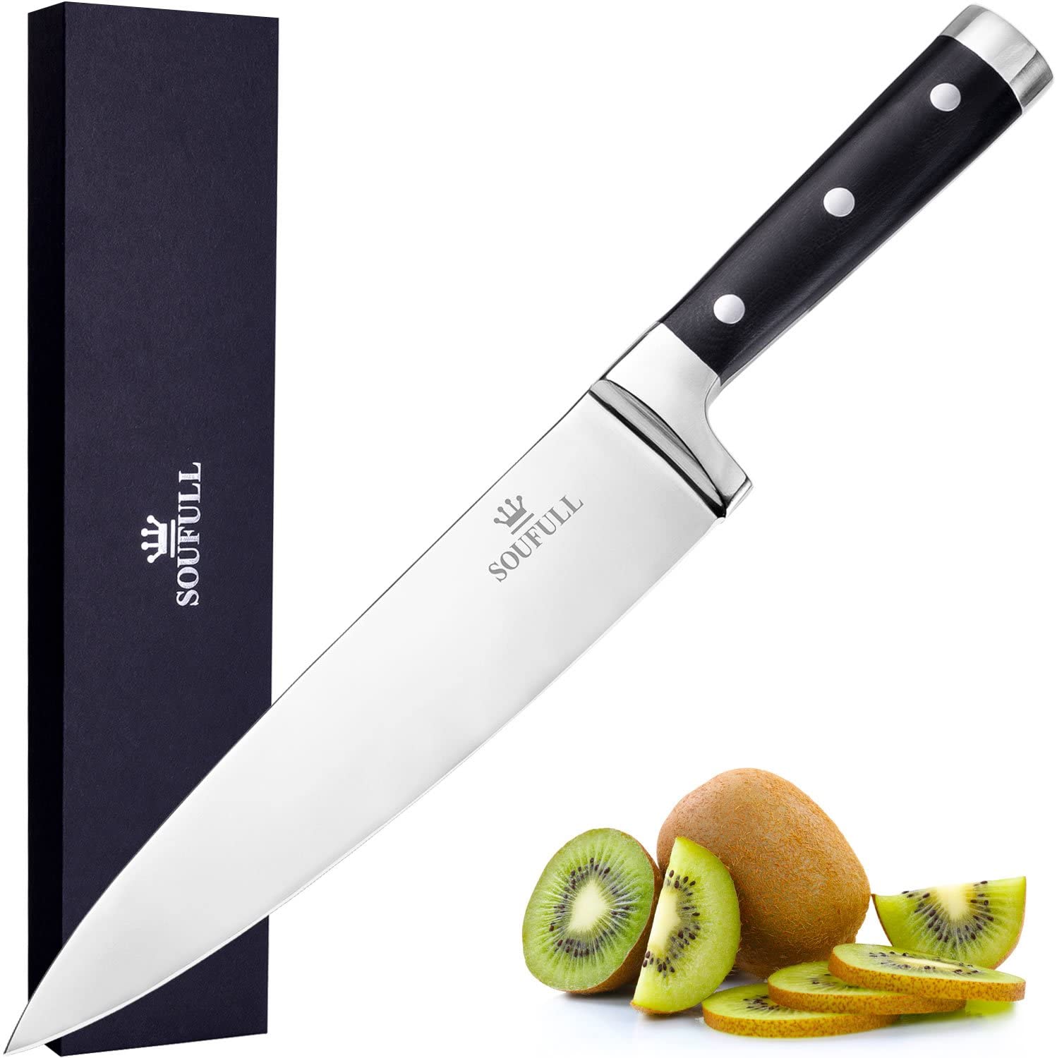 Soufull Chef Knife 8 inches Japanese Stainless Steel Gyutou Knife  Professional Kitchen Knife with Ergonomic Handle (chef knife) 