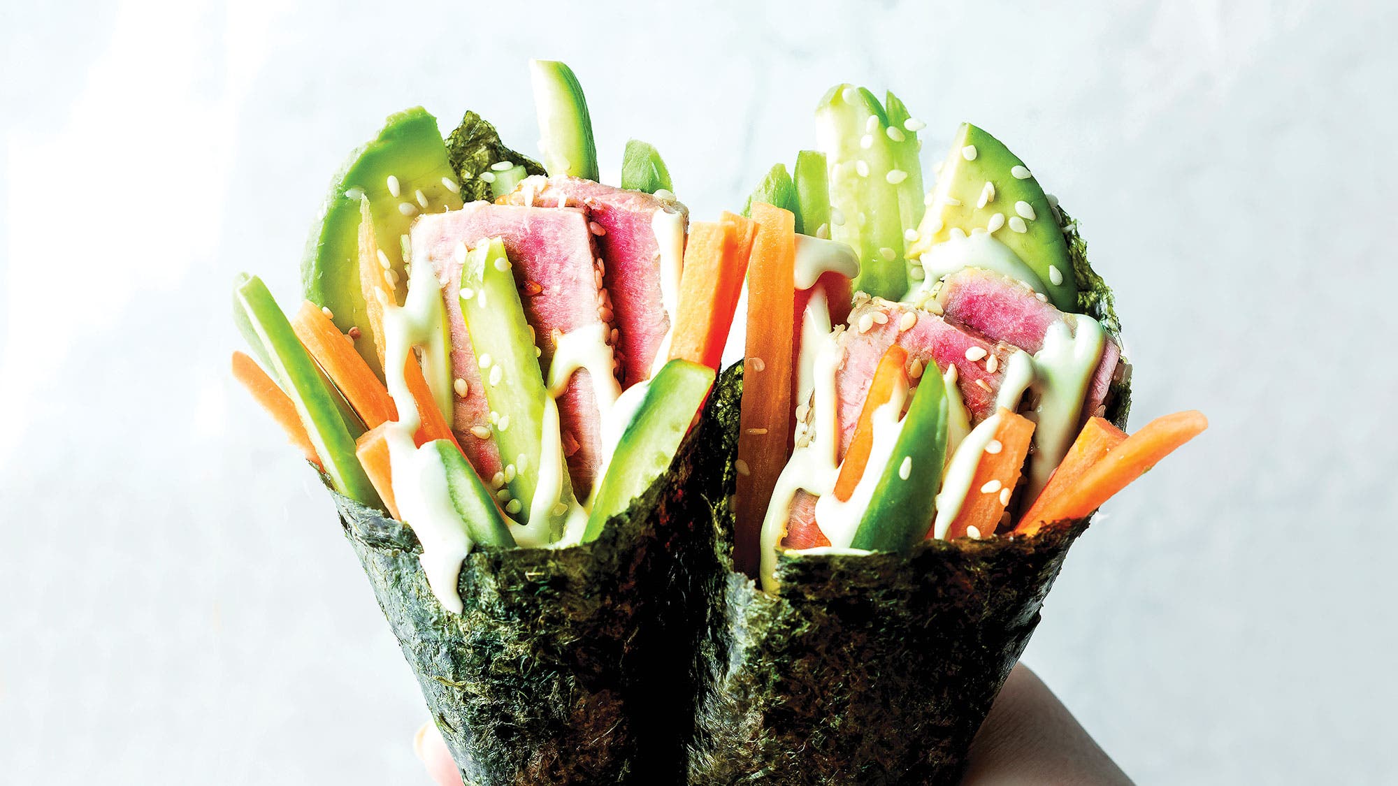 Seared Sesame Tuna Nori Wraps recipe