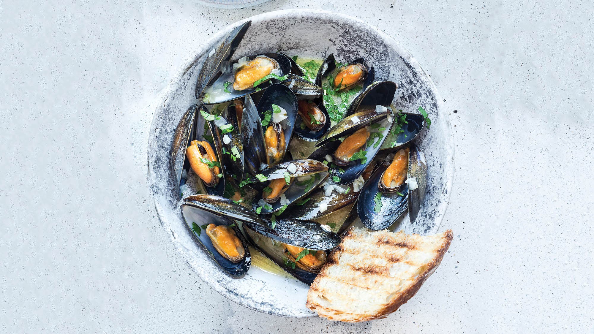 Grilled Mussels “Scampi” recipe