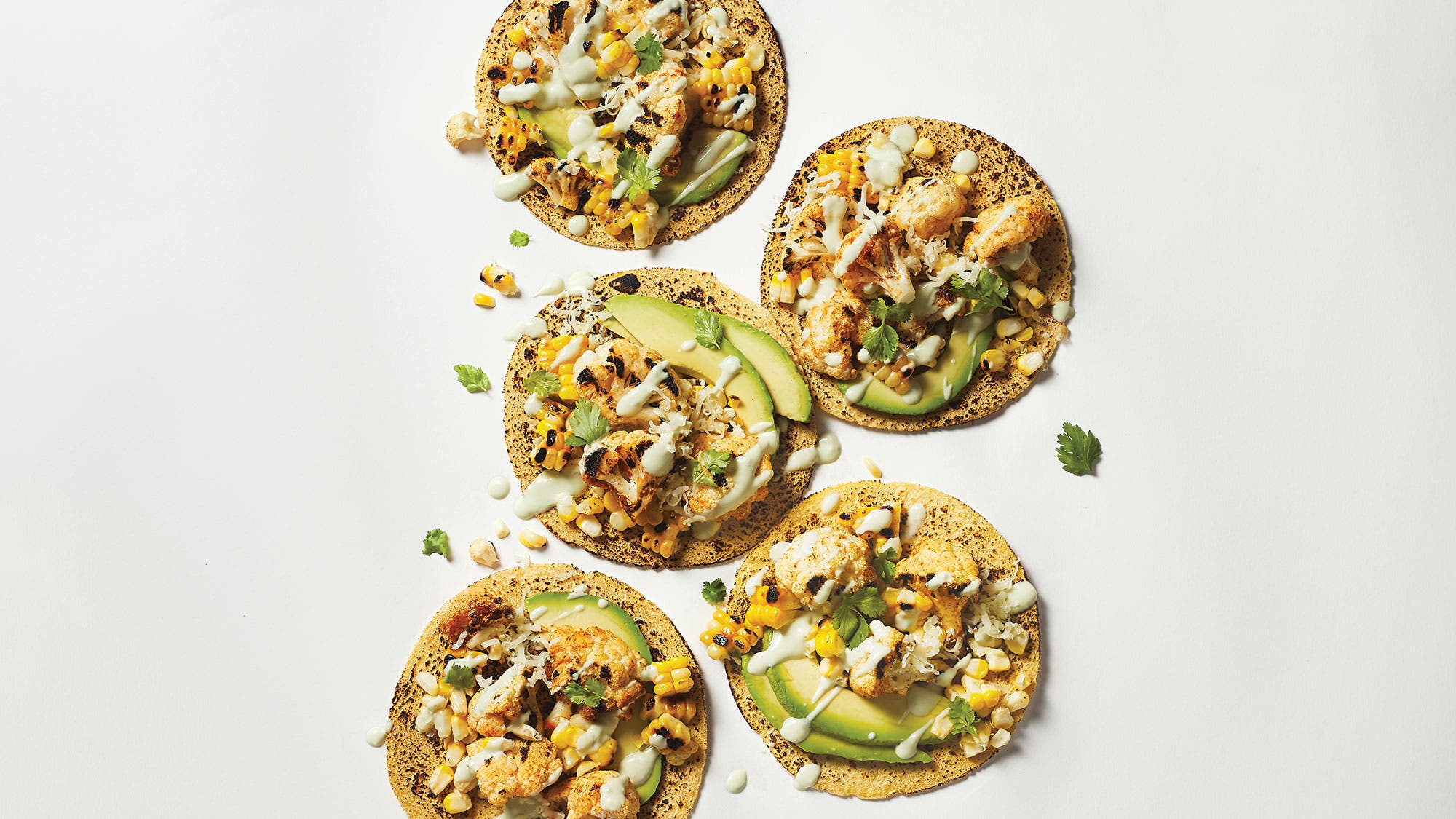 Smoky Cauliflower Tacos with Avocado Crema recipe