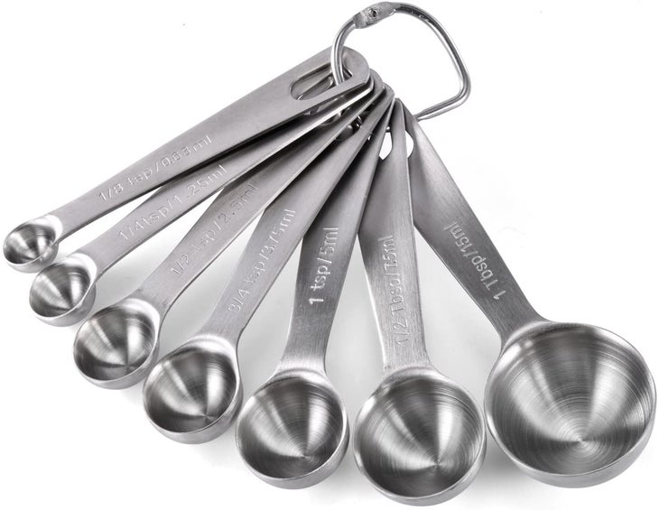 7 Inches Long Handle Measuring Spoons Set, Premium Stainless Steel Metal  Spoon, Tablespoon & Teaspoon & Coffee Scoop , for Accurate Measure Liquid  or Dry Ingredients, for Cooking Baking 