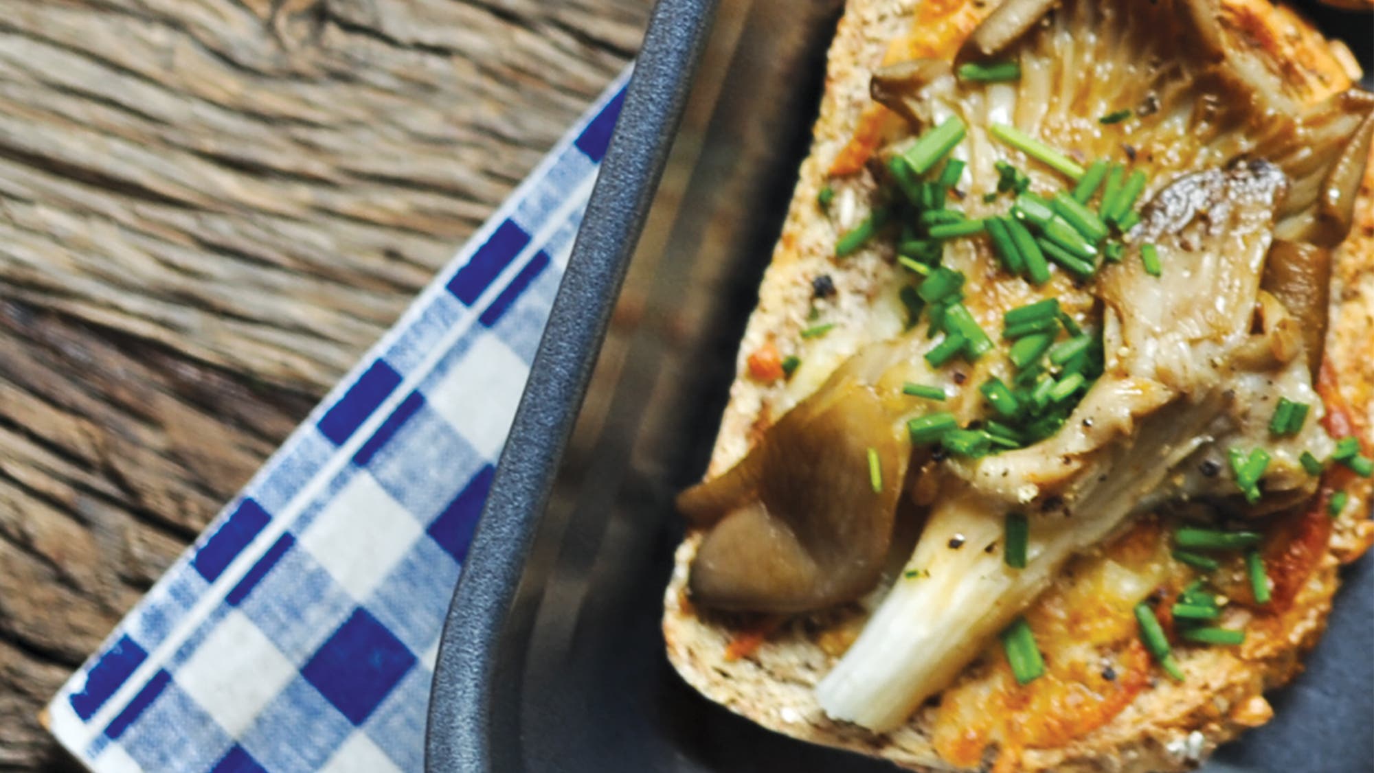 The Hipster with Mushrooms Truffle Oil and Gruyère