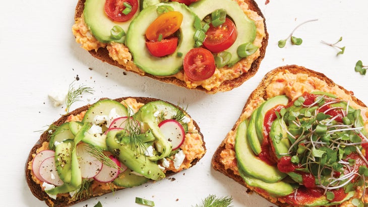 White-Bean-&-Roasted-Red-Pepper-Toasts-with-Avocado_77_web High-Protein White Bean & Roasted Red Pepper Toasts with Avocado recipe