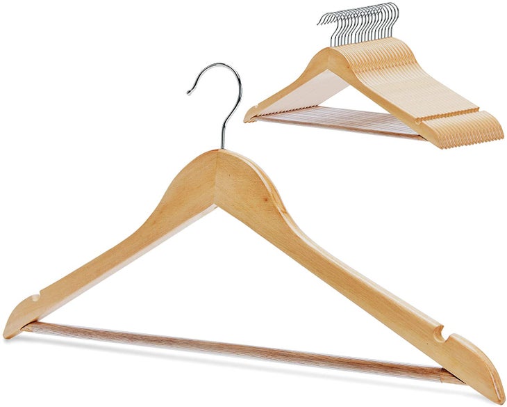 Utopia Home Wooden Hangers Pack of 20 Suit Hangers Premium Natural Finish