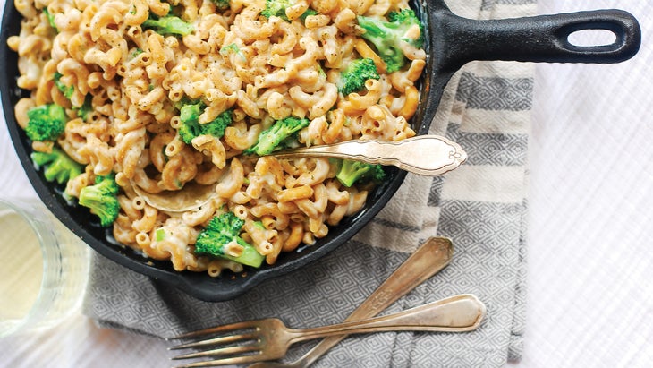 Broccoli and Spring Onion Mac ’n’ Cheese whole grain vegetable macaroni and cheese recipe