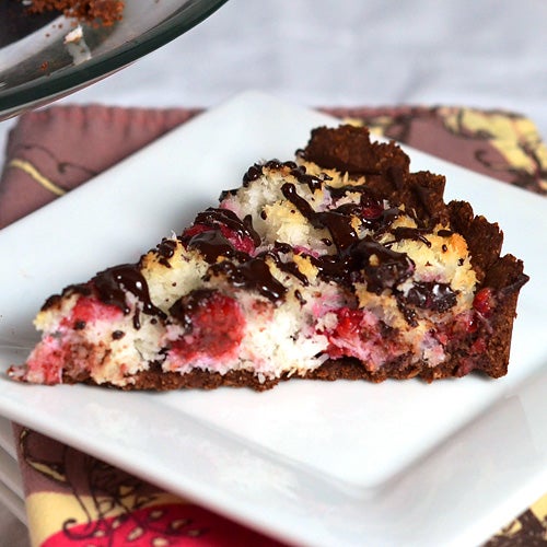ChocolateRaspberryMaroonTart1_article Chocolate Raspberry Macaroon Tart recipe