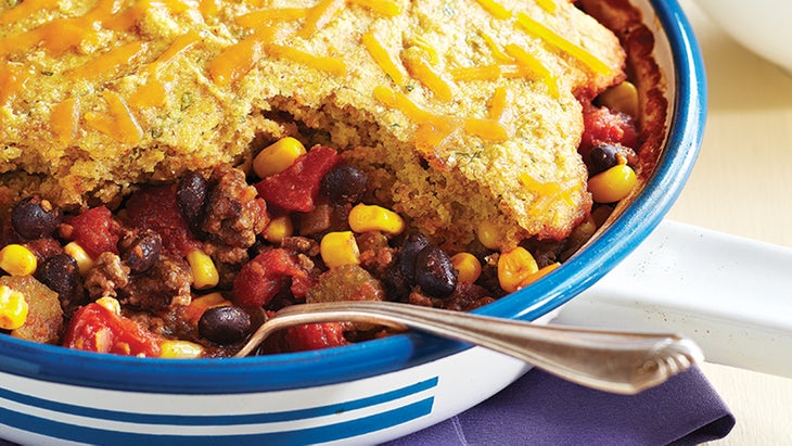 Corn Bread–Topped Beef and Black Bean Chili 56 web