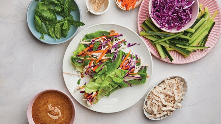 Lettuce-Wraps_94-web Sweet & Sour Chicken Lettuce Wraps with Almond Ginger Sauce recipe