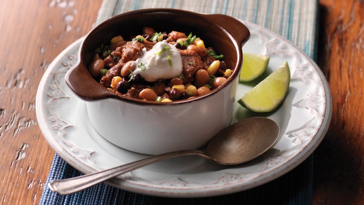 Slow Cooker Mexican Beef Chili with Lima Cream Slow-cooker mexican beef chili recipe