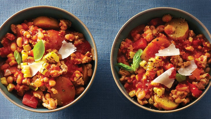 Slow-Cooker Tuscan Turkey Chili Slow-cooker turkey chili recipe