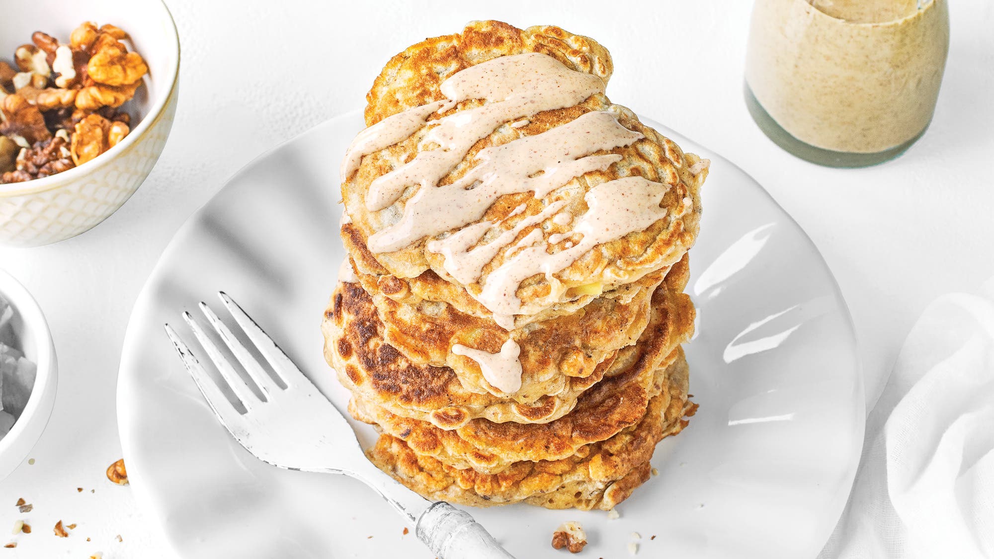 Apple Cinnamon Walnut Pancakes recipe