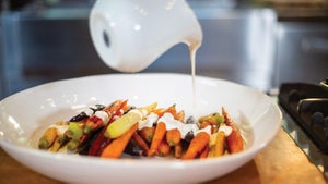 Maple-Glazed Heirloom Carrots with Lemon Cashew Cream recipe