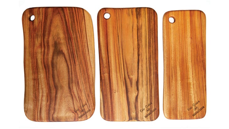 Fab Slabs Natural Wood Camphor Laurel Large Premium Anti-Bacterial Cutting Board