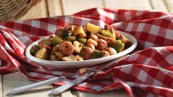 Maple Sausage Potato Salad with Apples and Sage Sausage potato salad recipe