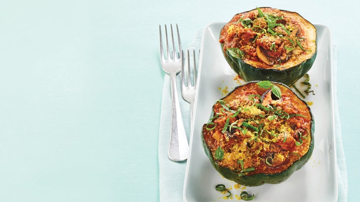 Turkey-and-Mushroom-Ragu-Stuffed-Acorn-Squash_82-WEB Turkey & Mushroom Ragu-Stuffed Acorn Squash recipe