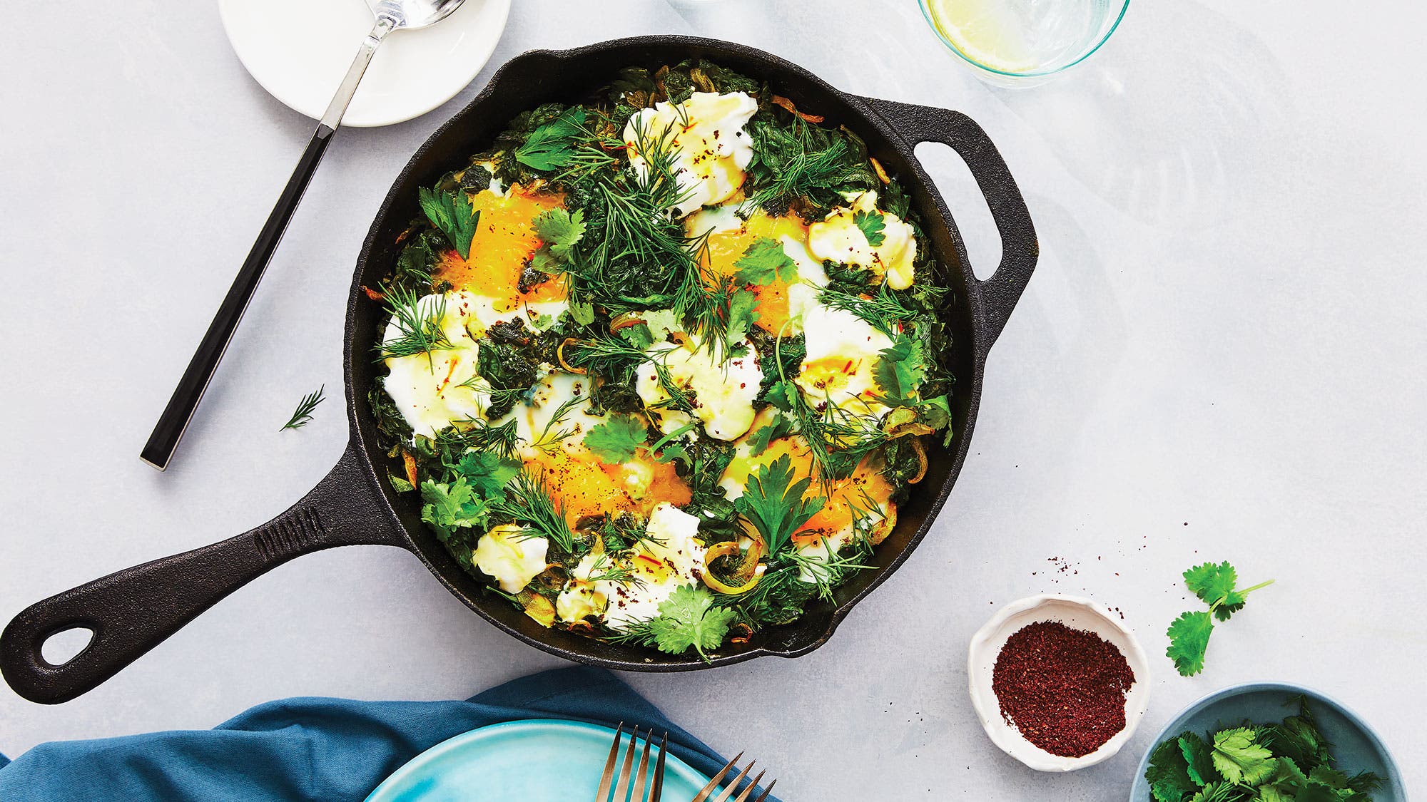 Persian Style Spinach Saute with Eggs