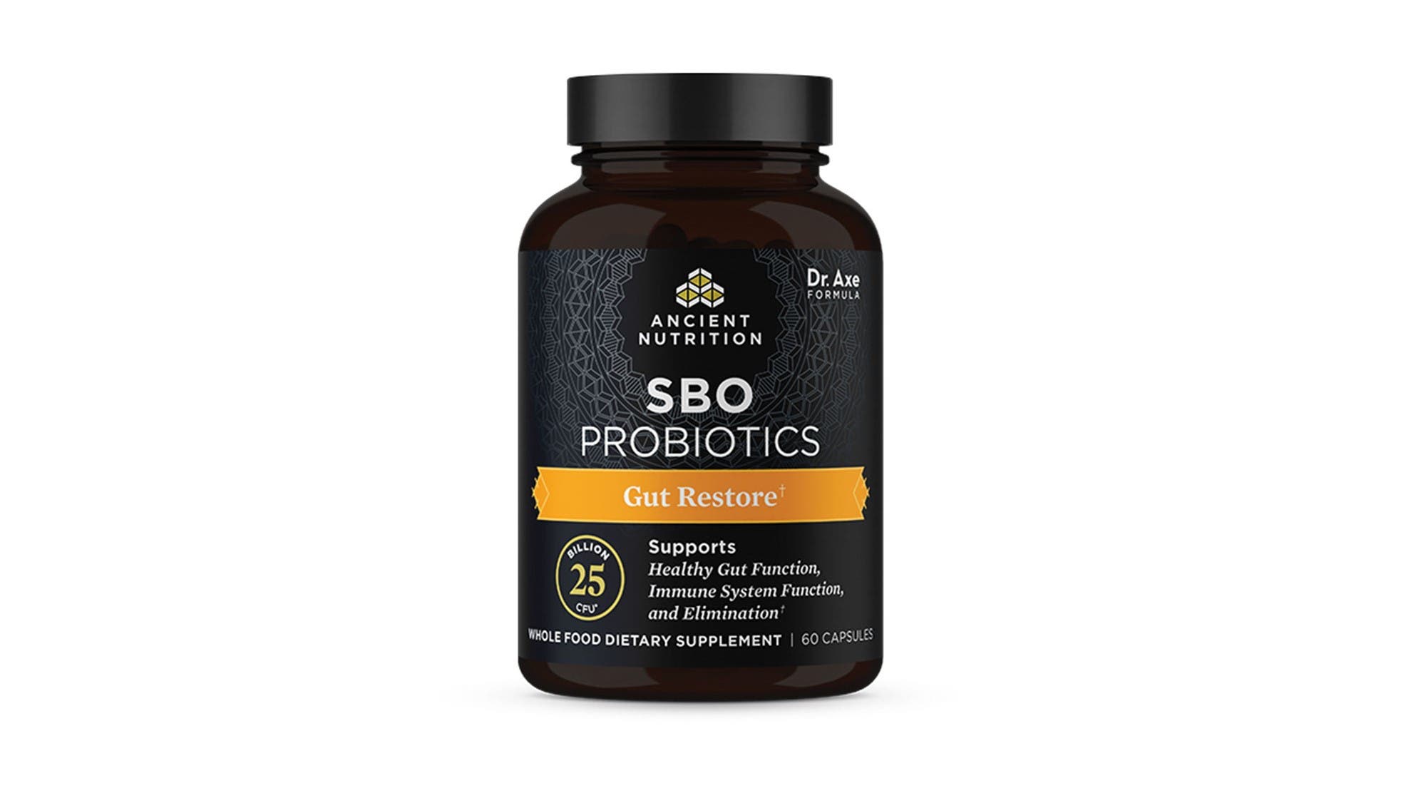 Black container of probiotic supplements