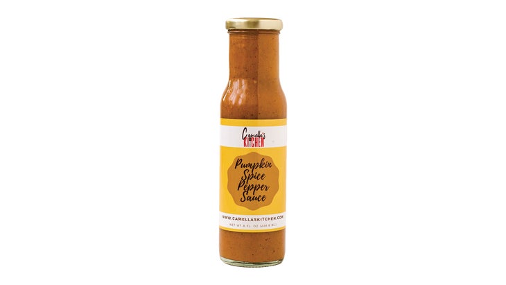 Jar of pumpkin spice pepper sauce