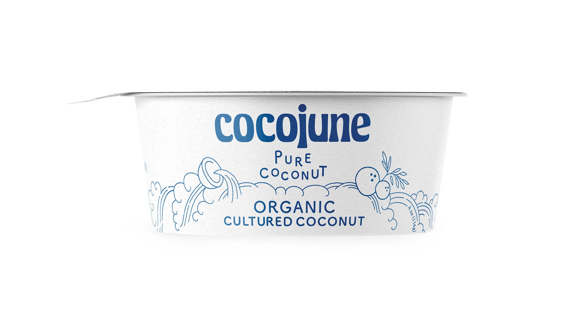 Container of coconut yogurt
