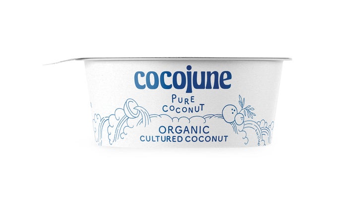 Container of coconut yogurt