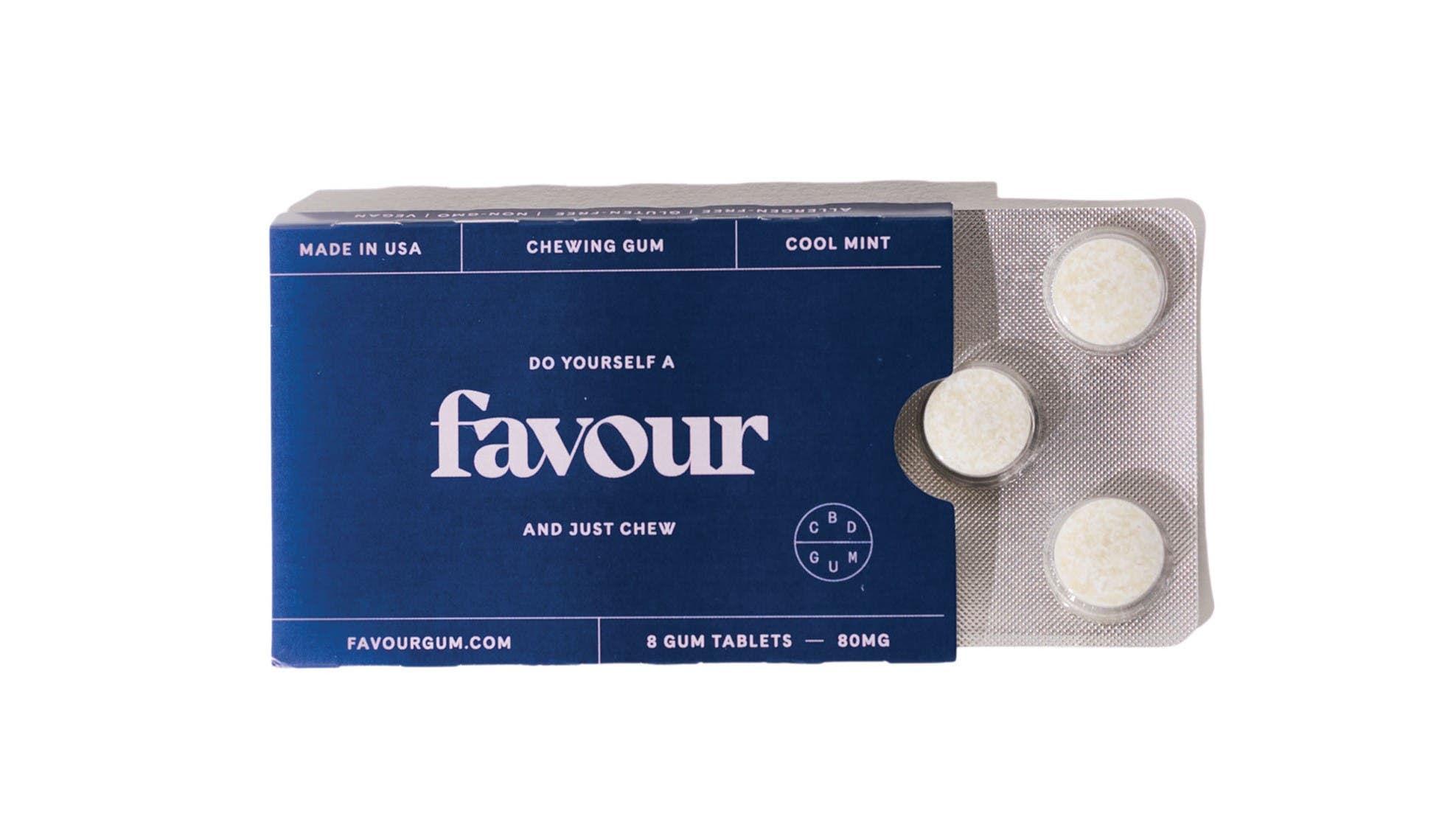 Dark blue pack of CBD gum