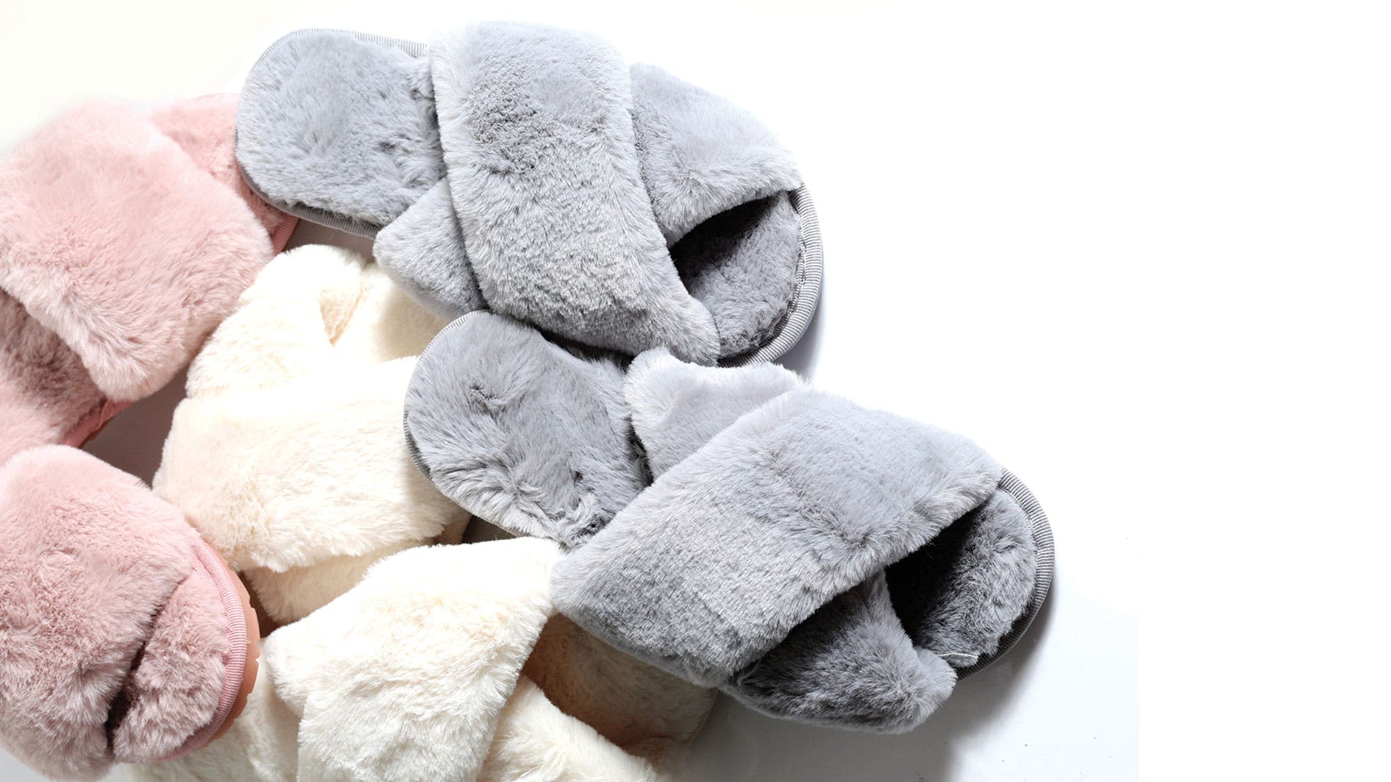 keep your feet warm with fluffy slippers