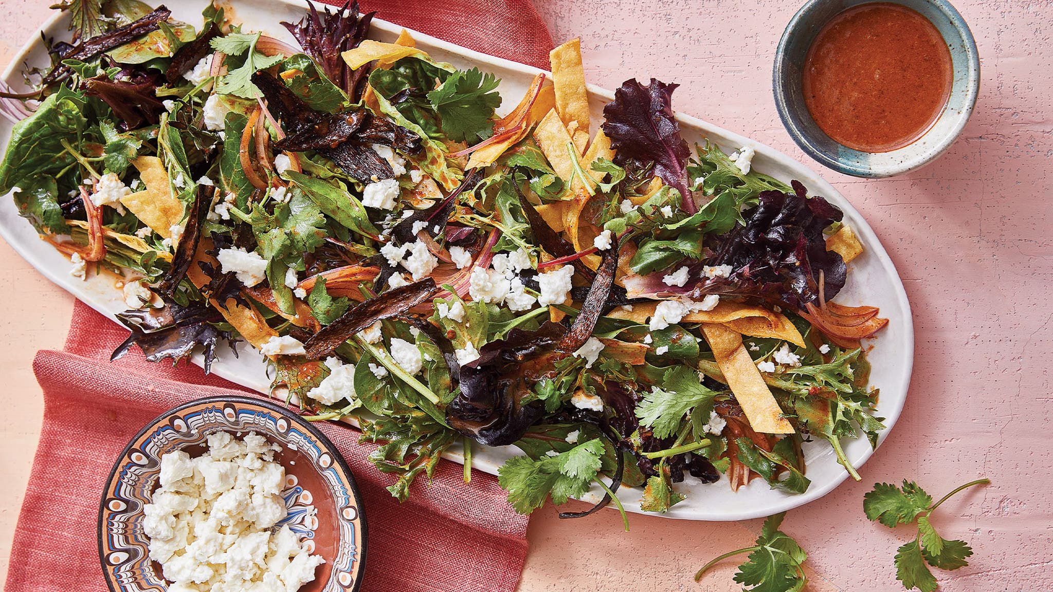 Serving platter of tortilla salad