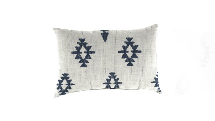 Blue and off-white pillow