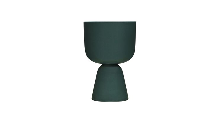 Tall dark-green planter