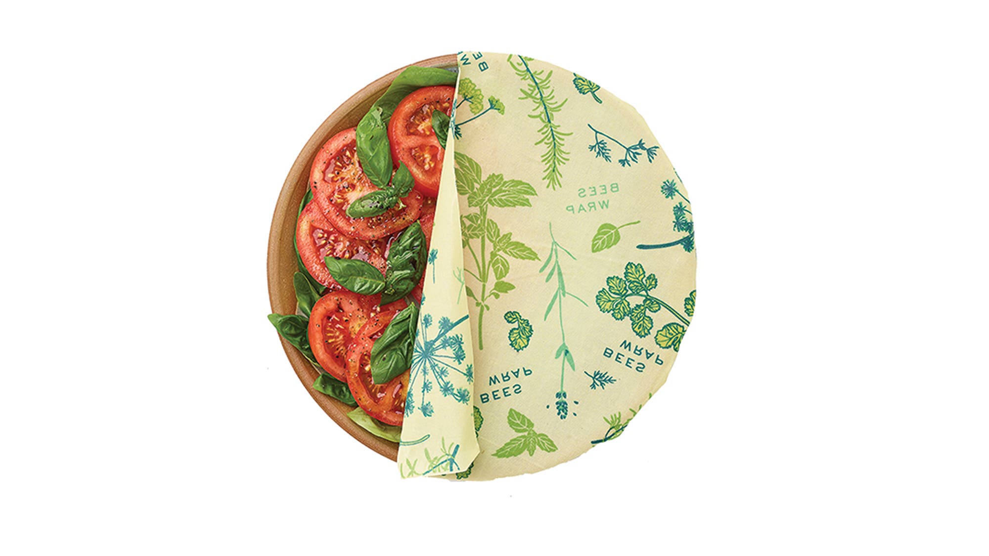 Bee's Wrap covering a salad