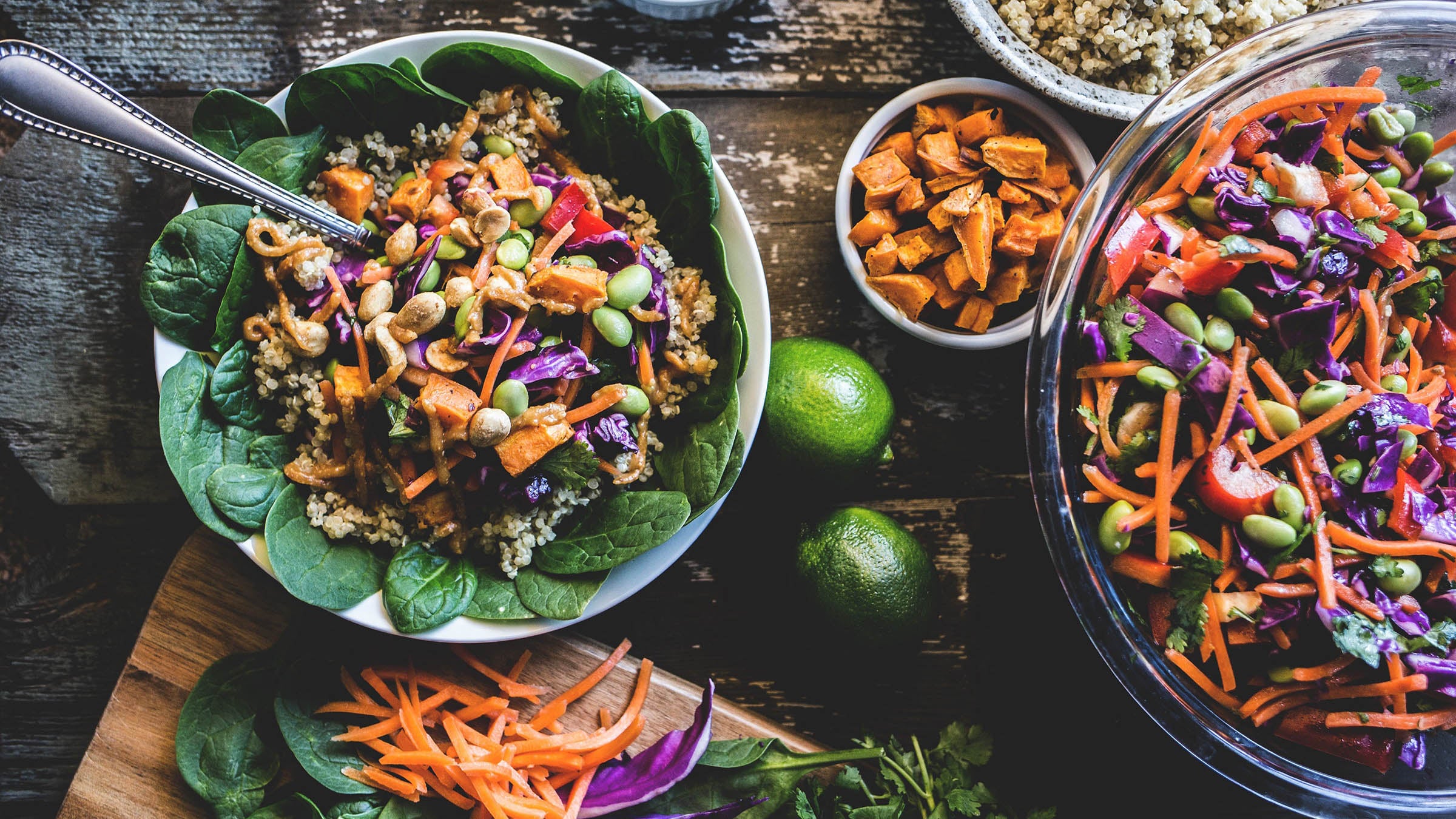 Veggie bowls on a table