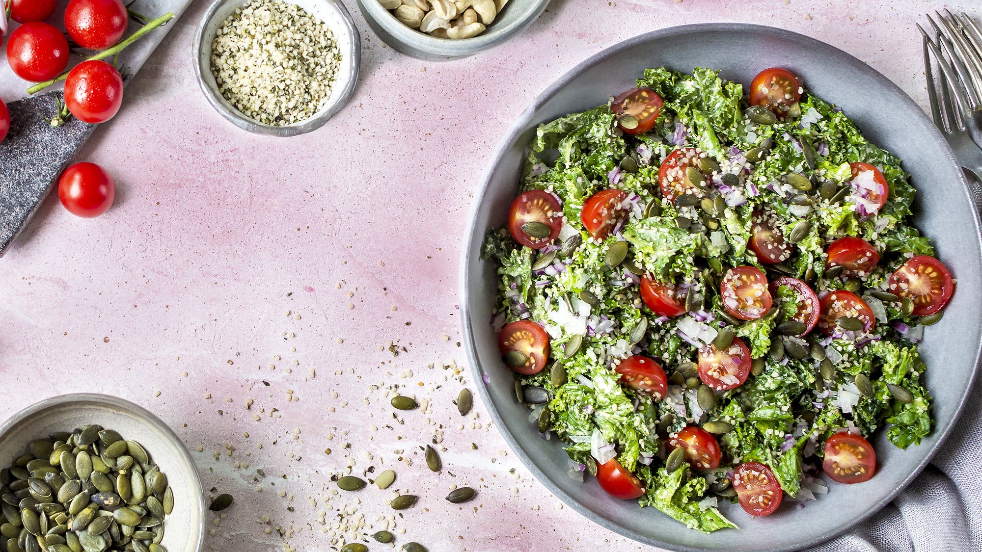 Caesar-ish kale salad