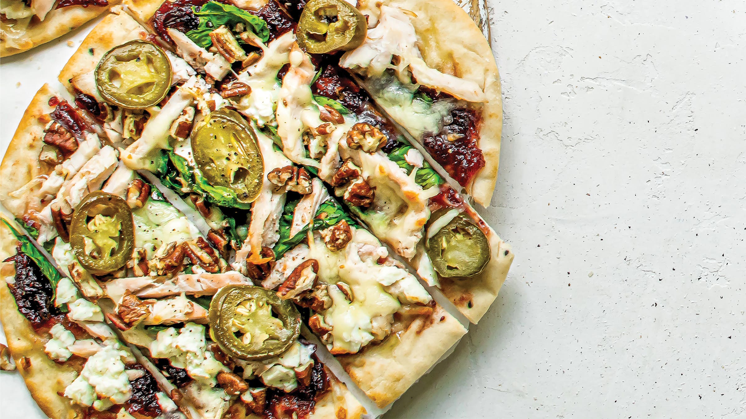 Turkey cranberry flatbread