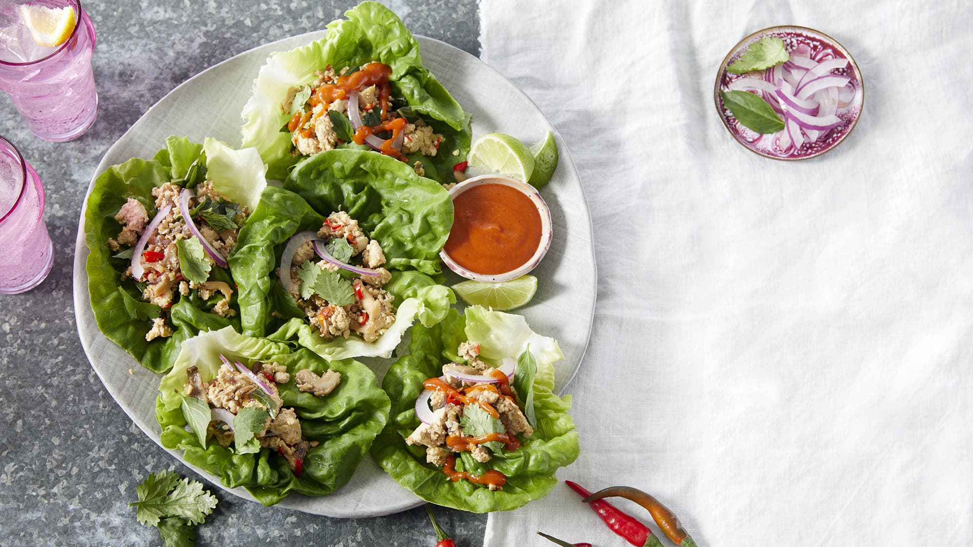 Loaded Thai-Style Lettuce Cups