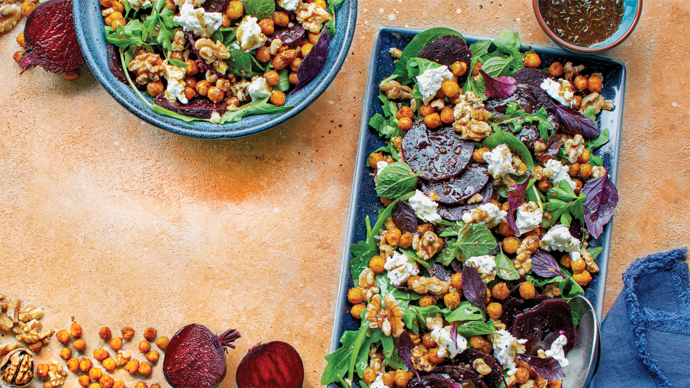 Beet and chickpea salad