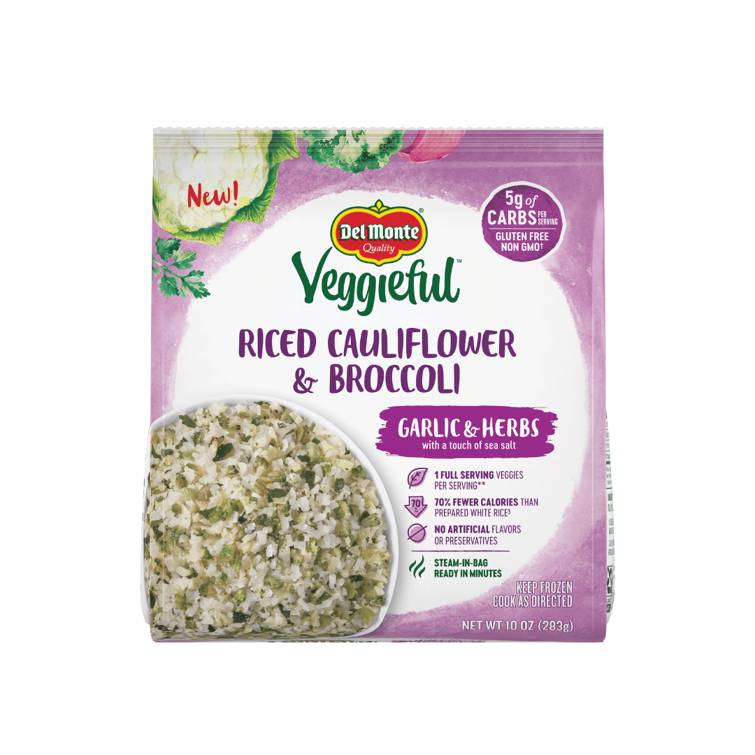 Del Monte Veggieful Riced Cauliflower & Broccoli Garlic & Herbs