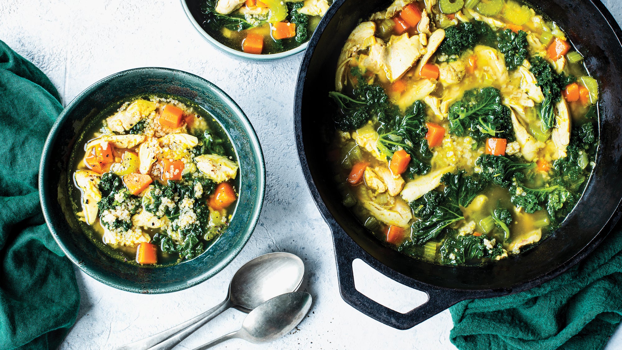 Hearty Chicken Quinoa Soup with Kale