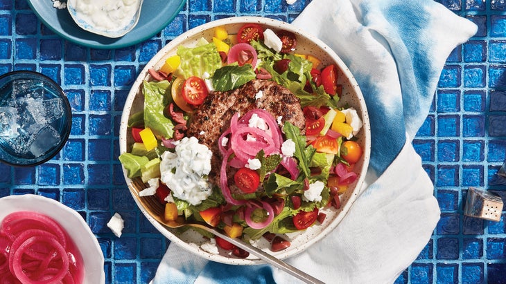 Burger Salads Mediterranean Burger Bowl