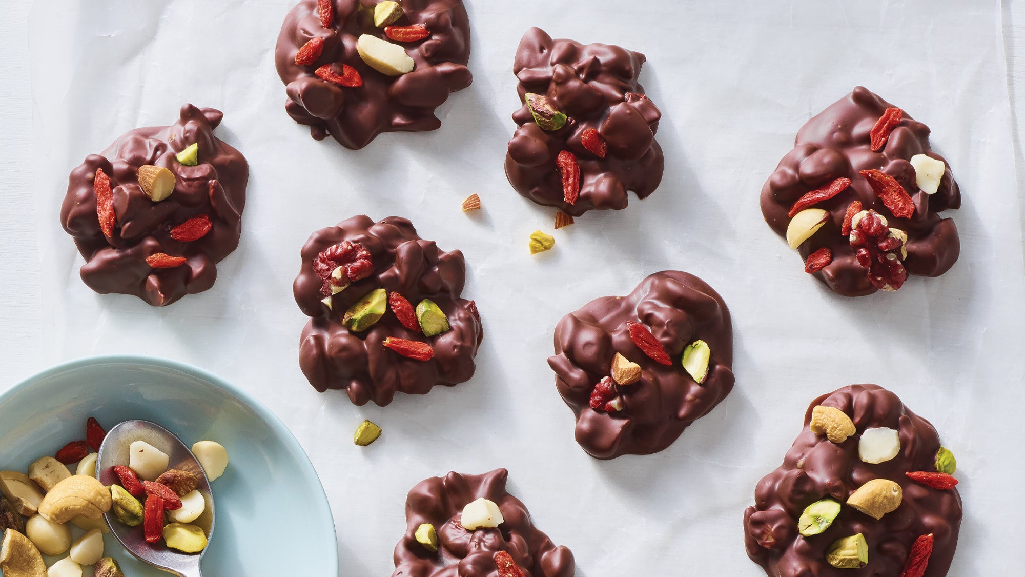 Chocolate Goji Berry Nut Clusters Recipe - Clean Eating