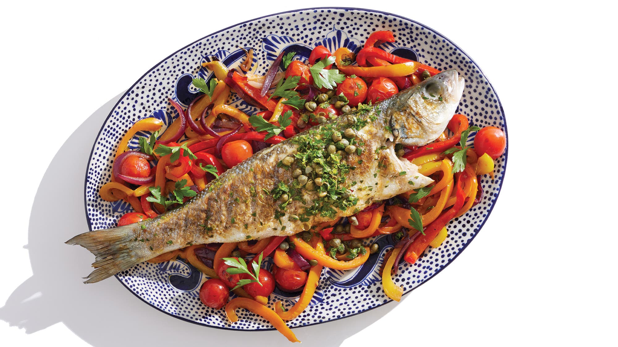 Grilled Branzino with Peperonata