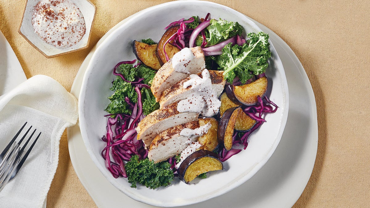 Sumac Chicken Salad with Zesty Yogurt Sauce Recipe Clean Eating