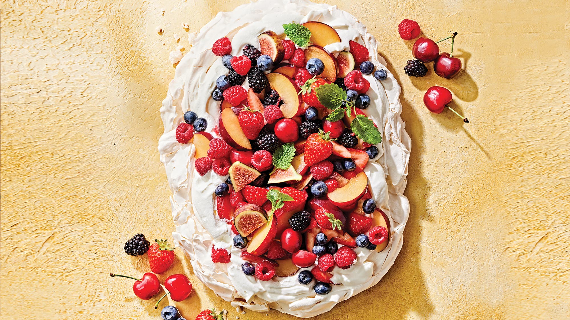 Summer Fruit Pavlova Dessert