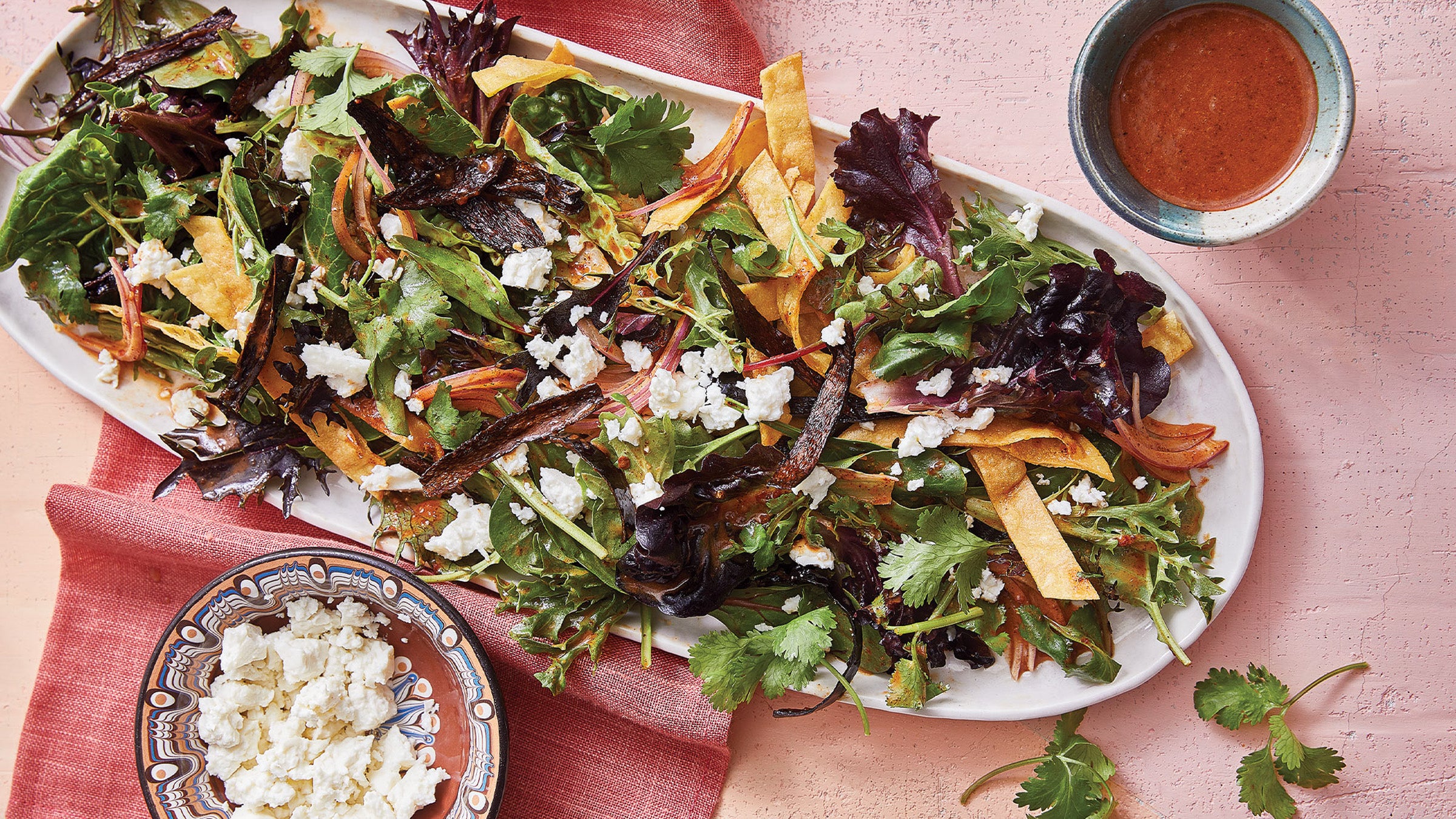 Serving platter of tortilla salad