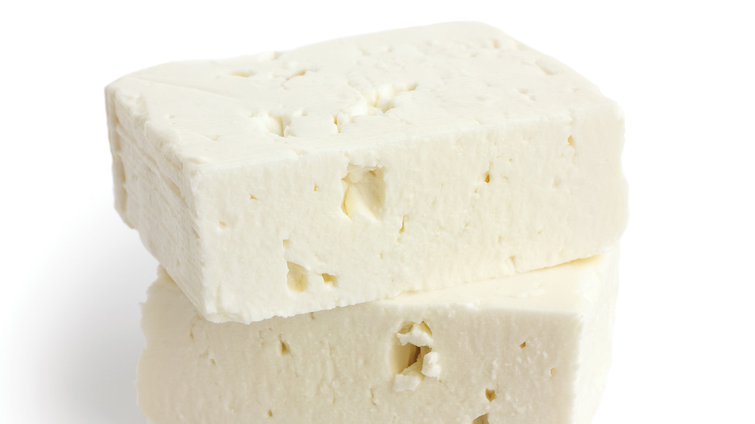 Cotija cheese on a white background